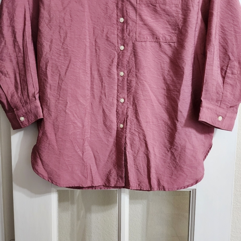 NWT LOFT Petite Rose Pink Button Front Blouse XSP - Picture 6 of 11